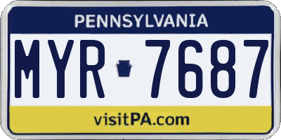 PA license plate MYR7687