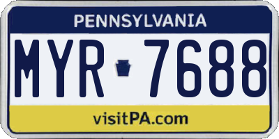 PA license plate MYR7688