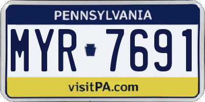 PA license plate MYR7691