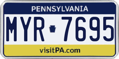 PA license plate MYR7695