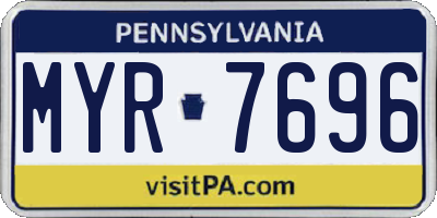 PA license plate MYR7696