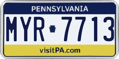 PA license plate MYR7713