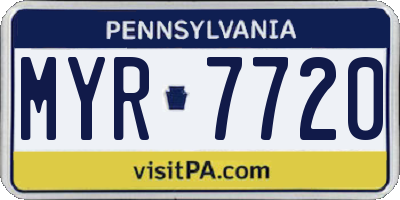 PA license plate MYR7720