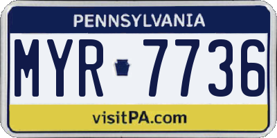 PA license plate MYR7736
