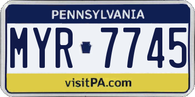 PA license plate MYR7745