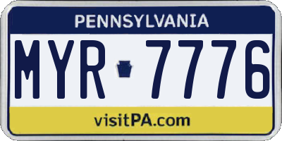 PA license plate MYR7776