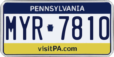 PA license plate MYR7810