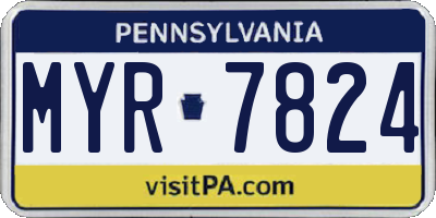 PA license plate MYR7824