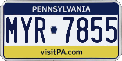 PA license plate MYR7855