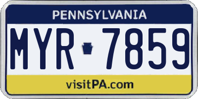 PA license plate MYR7859