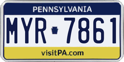 PA license plate MYR7861