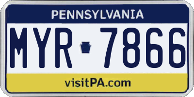 PA license plate MYR7866