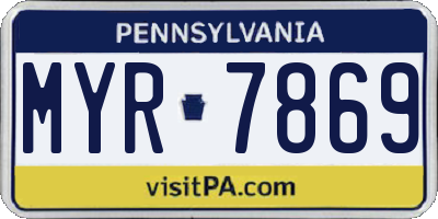 PA license plate MYR7869