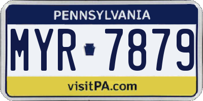 PA license plate MYR7879