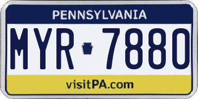 PA license plate MYR7880