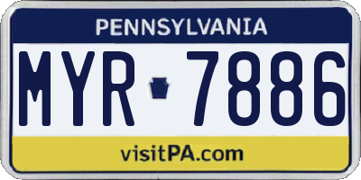 PA license plate MYR7886