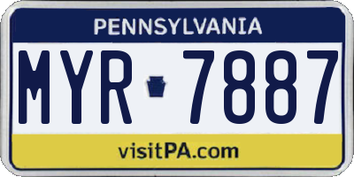 PA license plate MYR7887