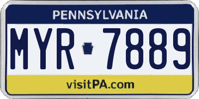 PA license plate MYR7889