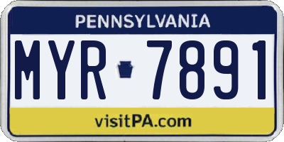 PA license plate MYR7891