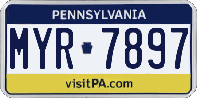PA license plate MYR7897