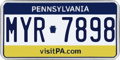 PA license plate MYR7898