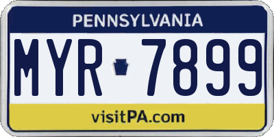PA license plate MYR7899