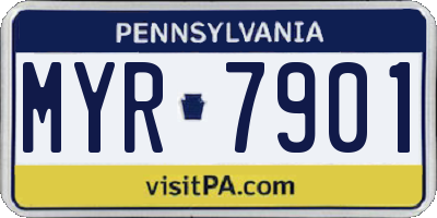 PA license plate MYR7901
