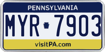 PA license plate MYR7903