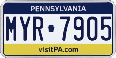 PA license plate MYR7905