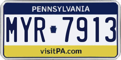 PA license plate MYR7913
