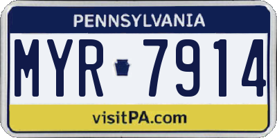 PA license plate MYR7914