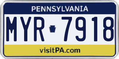 PA license plate MYR7918