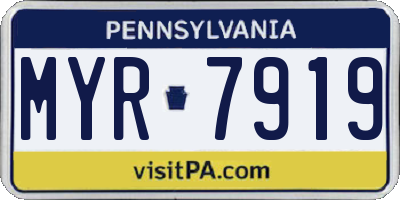 PA license plate MYR7919