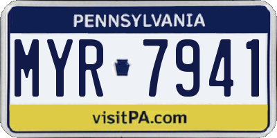 PA license plate MYR7941