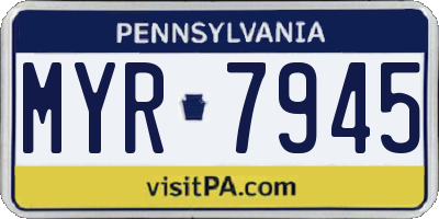 PA license plate MYR7945