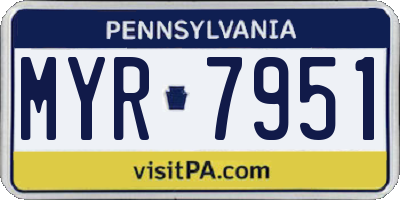 PA license plate MYR7951
