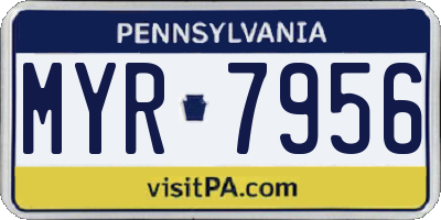 PA license plate MYR7956