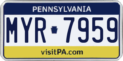 PA license plate MYR7959