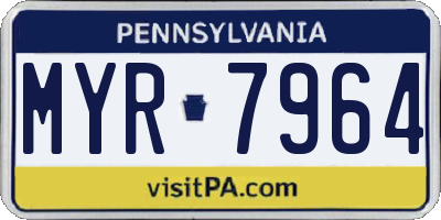 PA license plate MYR7964