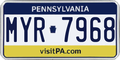 PA license plate MYR7968