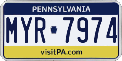 PA license plate MYR7974
