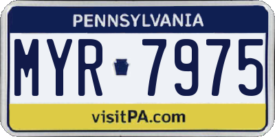 PA license plate MYR7975