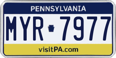 PA license plate MYR7977