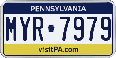 PA license plate MYR7979