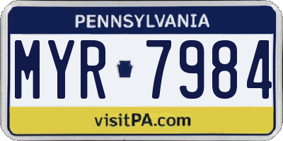PA license plate MYR7984