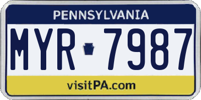 PA license plate MYR7987