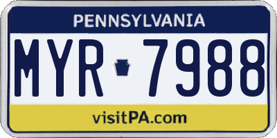 PA license plate MYR7988