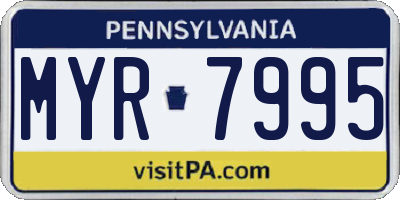 PA license plate MYR7995