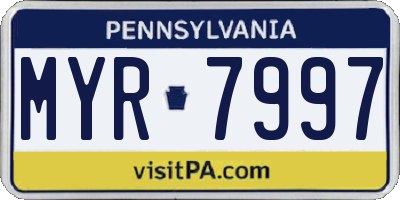 PA license plate MYR7997
