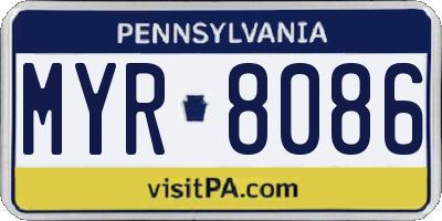 PA license plate MYR8086
